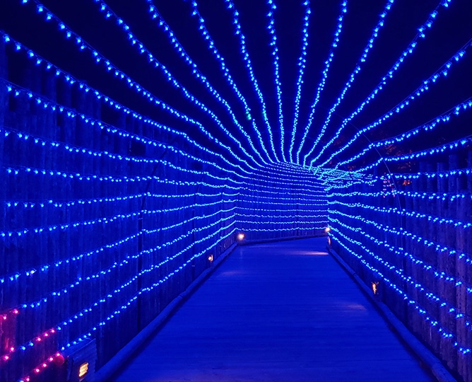 Bridge with archway of lights