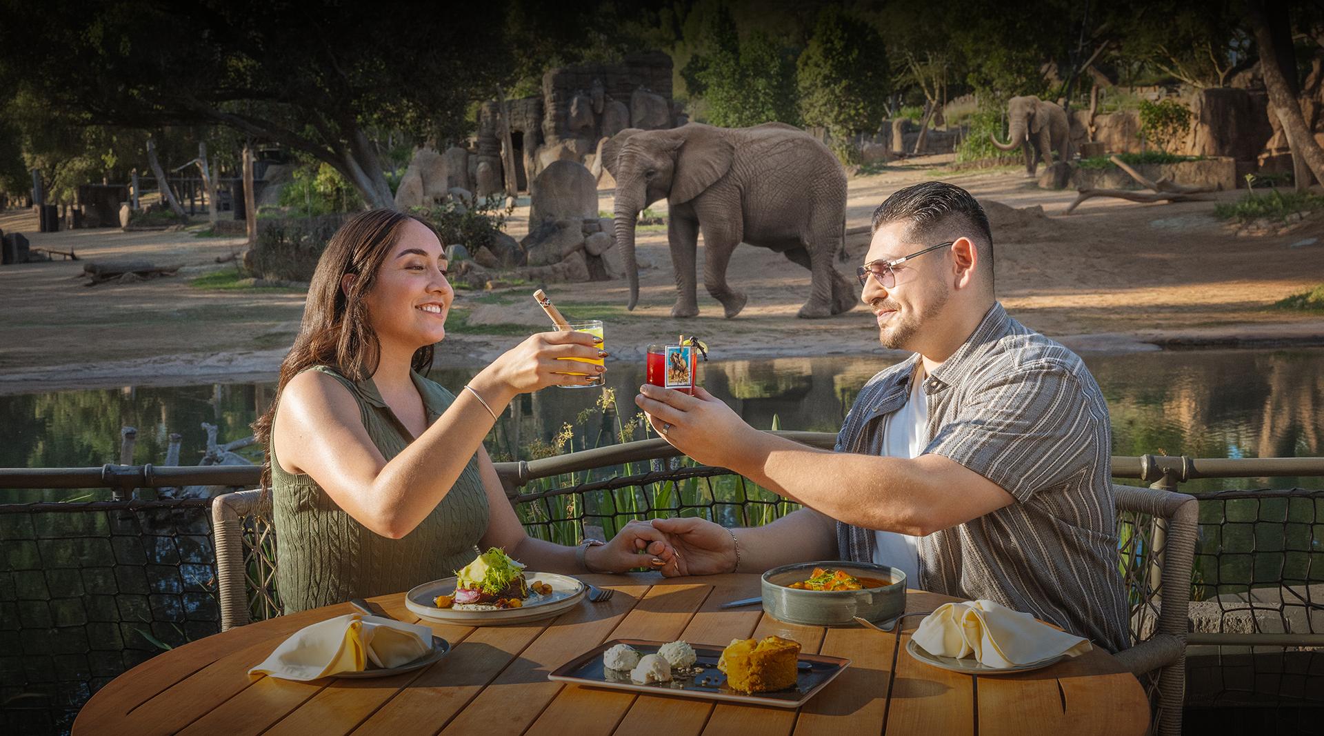 Couple dining at Mkutano House