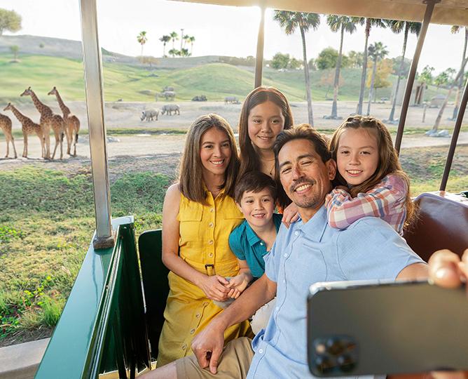 family on africa tram